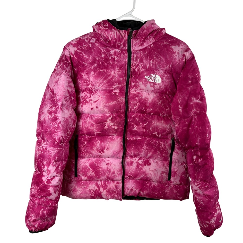 The North Face Reversible Puffer Jacket Girls XXL Pink Black Gorpcore Parka Coat